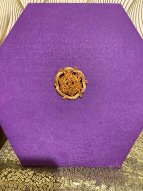 Vintage Gold-Tone Orange Crystal Brooch - Women Accessories